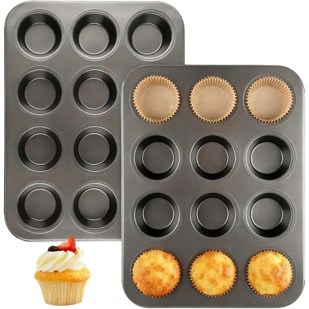 Muffin Tin Nonstick - 2 Pack Muffin Pan With 100