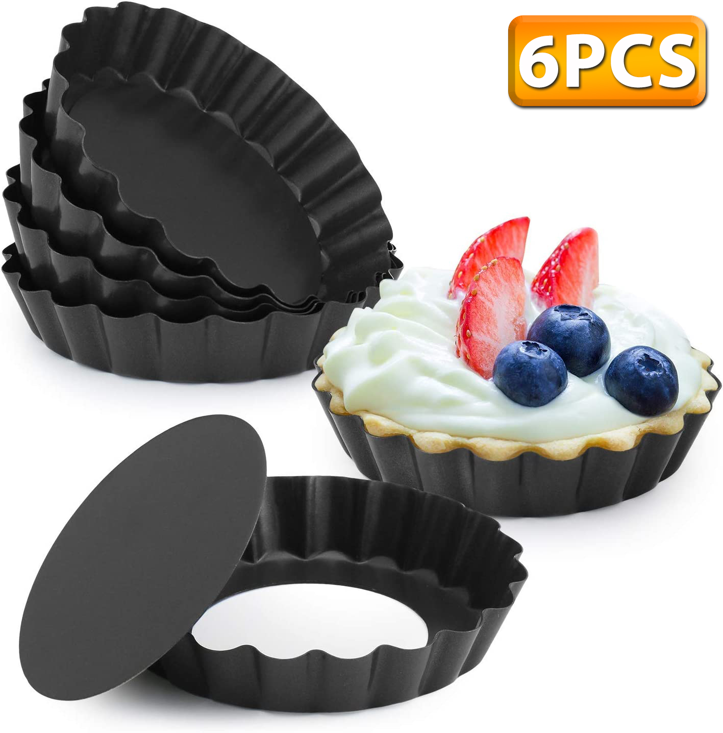 Muffin Tin Nonstick - 6 Pcs Mini Tart Pans 4