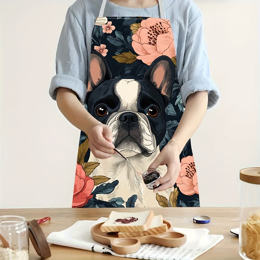 Baking Kitchen Design Ideas - French Bulldog Floral Apron - Linen