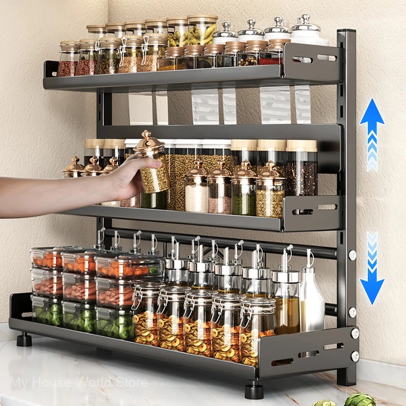 Kitchen Zo - 3 Tier Spice Storage Rack for
