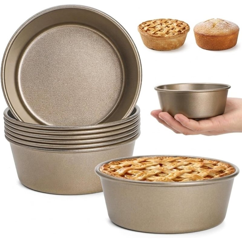 Muffin Tin Nonstick - ABLN-Mini Pie Pans 8-Pack, 4-Inch Reusable