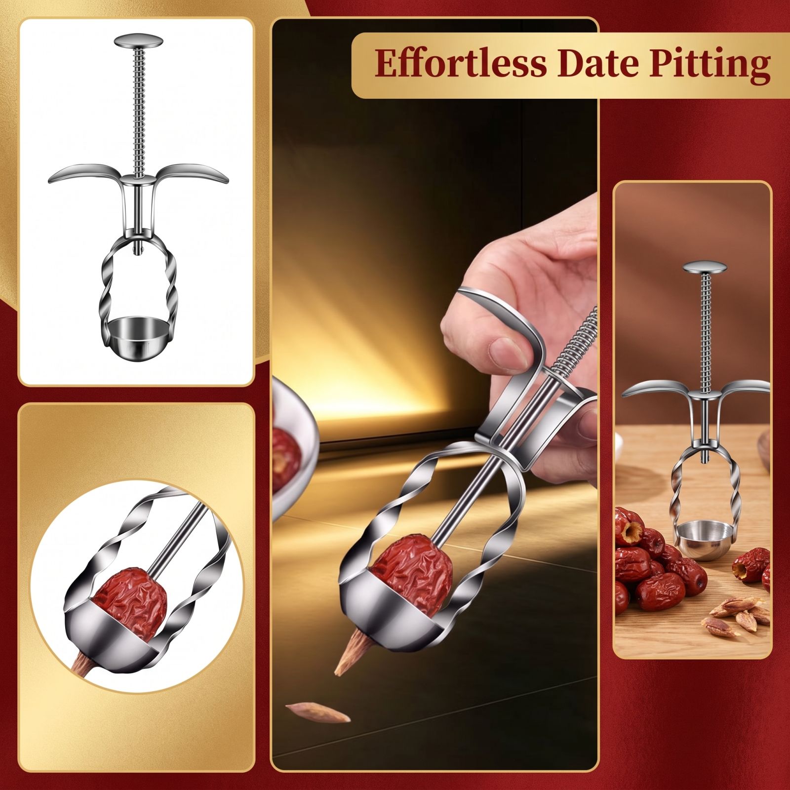 Kitchen And Baking Tools - Stainless Steel Red Date Pitter Tool