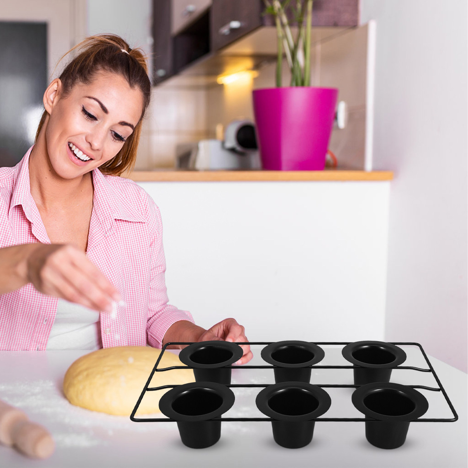 6-Cup Robust Black Carbon Stee - Muffin Tin Nonstick 评论和价格
