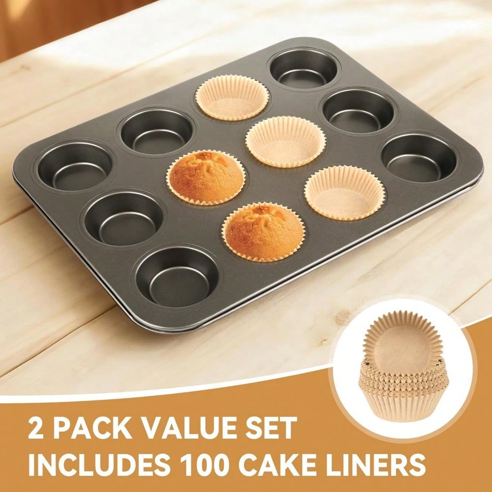 2 Pack Muffin Pan With 100 Cup - Muffin Tin Nonstick 评论和价格