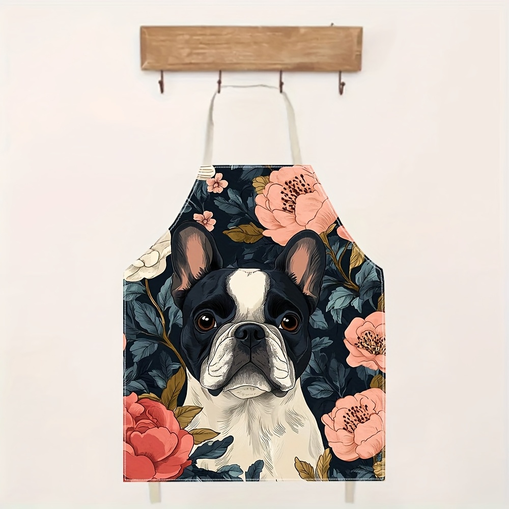 French Bulldog Floral Apron -  - Baking Kitchen Design Ideas 评论和价格