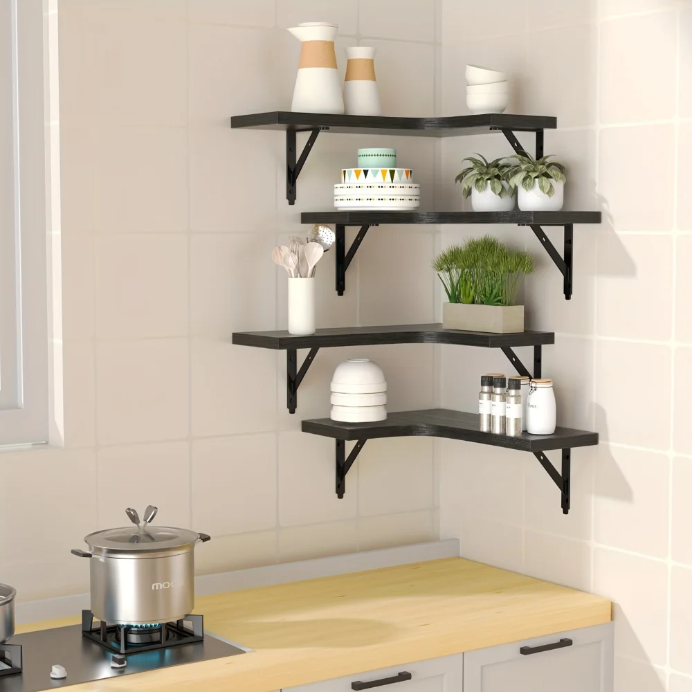 Natural Wood Grain Floating Sh - Kitchen Zo 评论和价格
