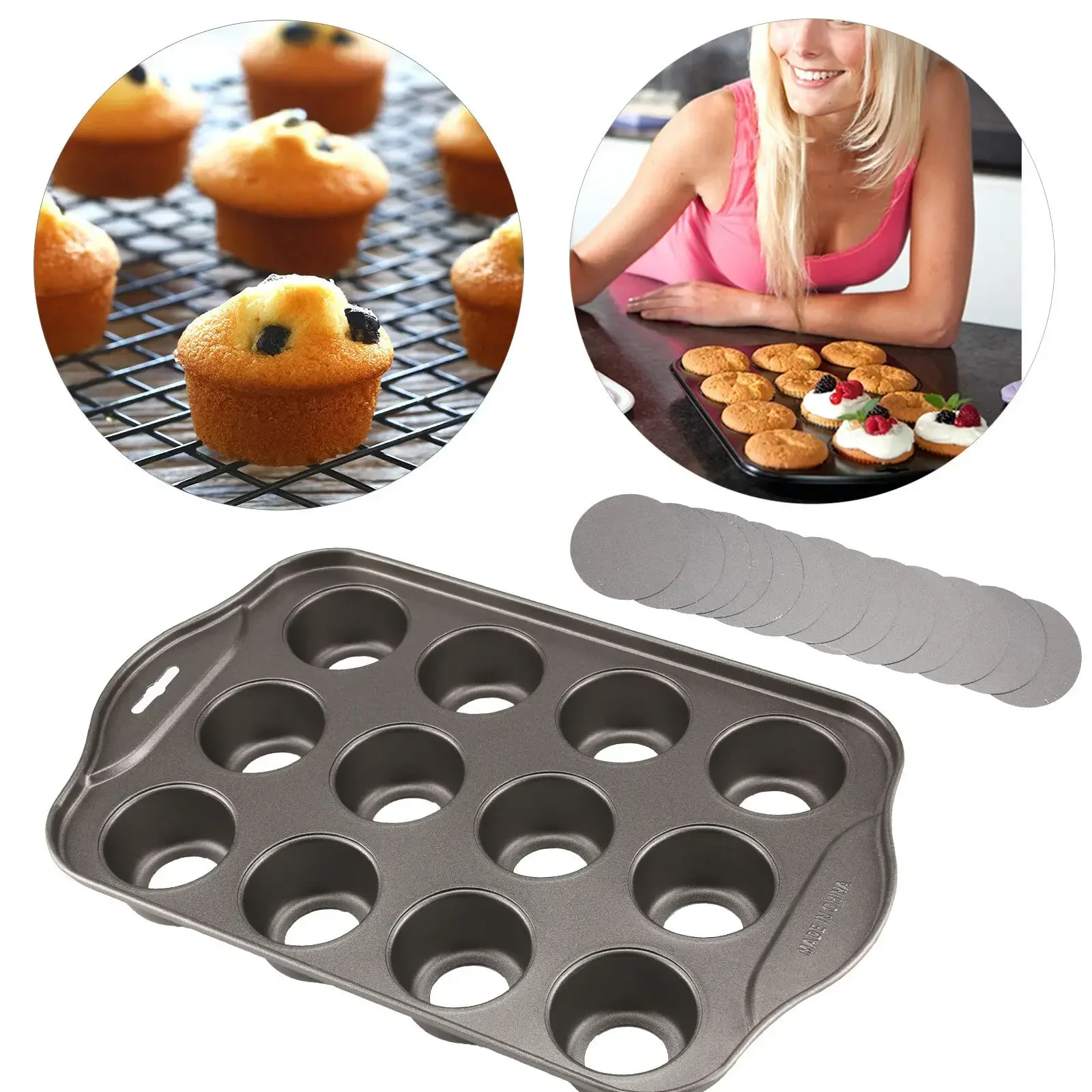 12 Mini Baking Cheese Cake Cup - Muffin Tin Nonstick 评论和价格