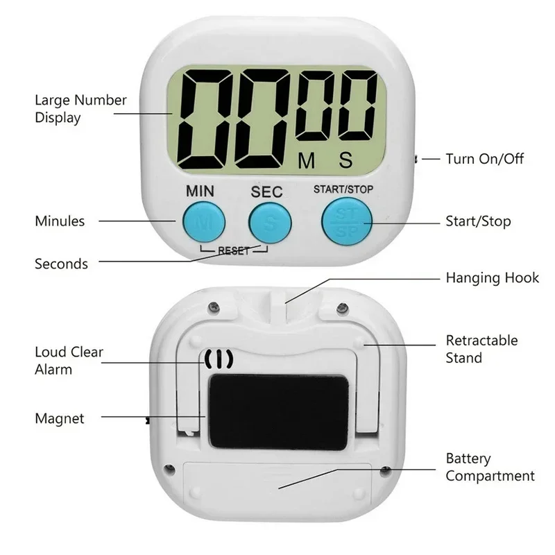 Mini Digital Kitchen Timer Big - Baking Kitchen Hourly 评论和价格
