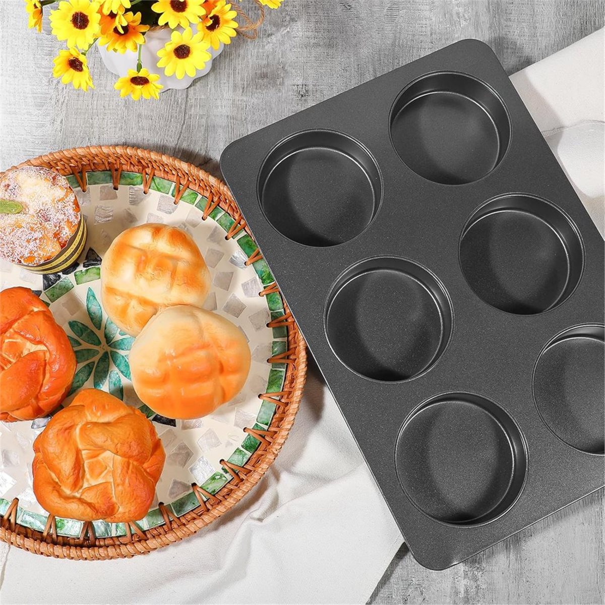 A67T NEW 6 Cup Straight Side J - Muffin Tin Nonstick 评论和价格