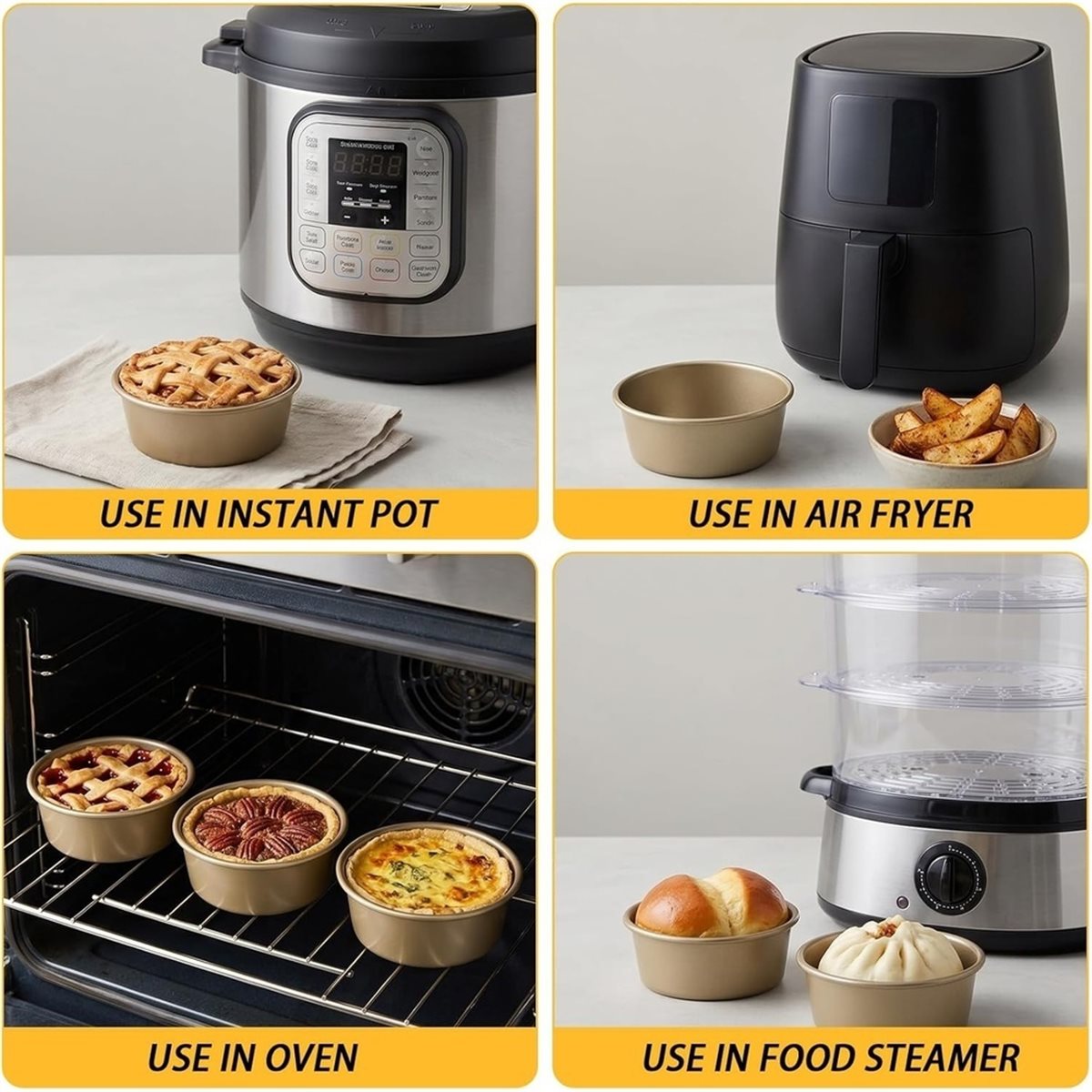 8 Pack Mini Pie Pans, 4 Inch R - Muffin Tin Nonstick 评论和价格