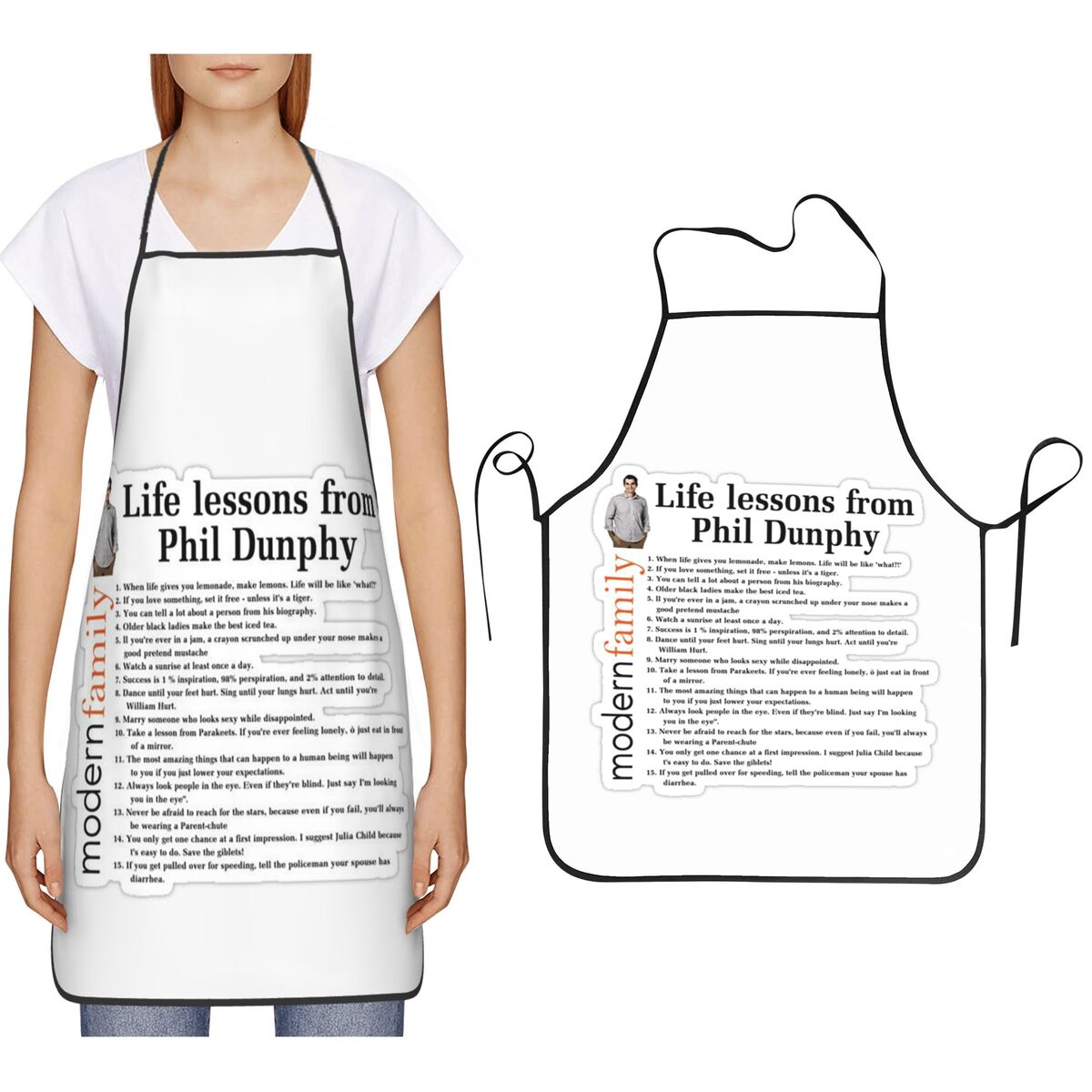 Life Lessons Phil Dunphy Apron - Kitchen And Baking Life 评论和价格