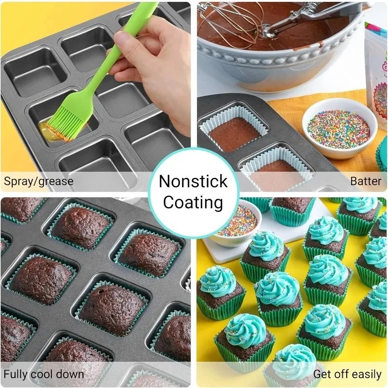 12 Cavity Baking Tray Square M - Muffin Tin Nonstick 评论和价格