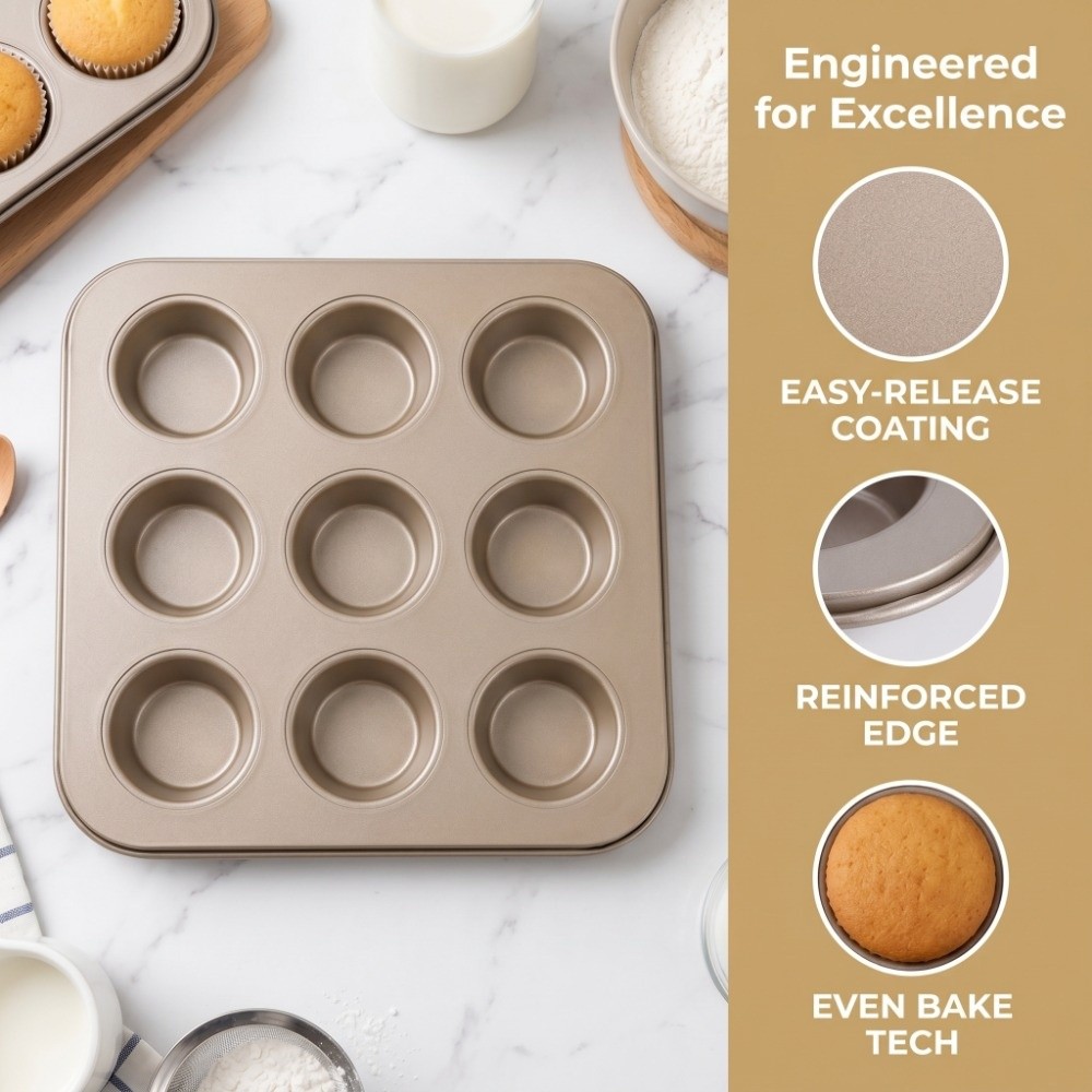 Carbon Steel Mini Muffin Pan 1 - Muffin Tin Nonstick 评论和价格