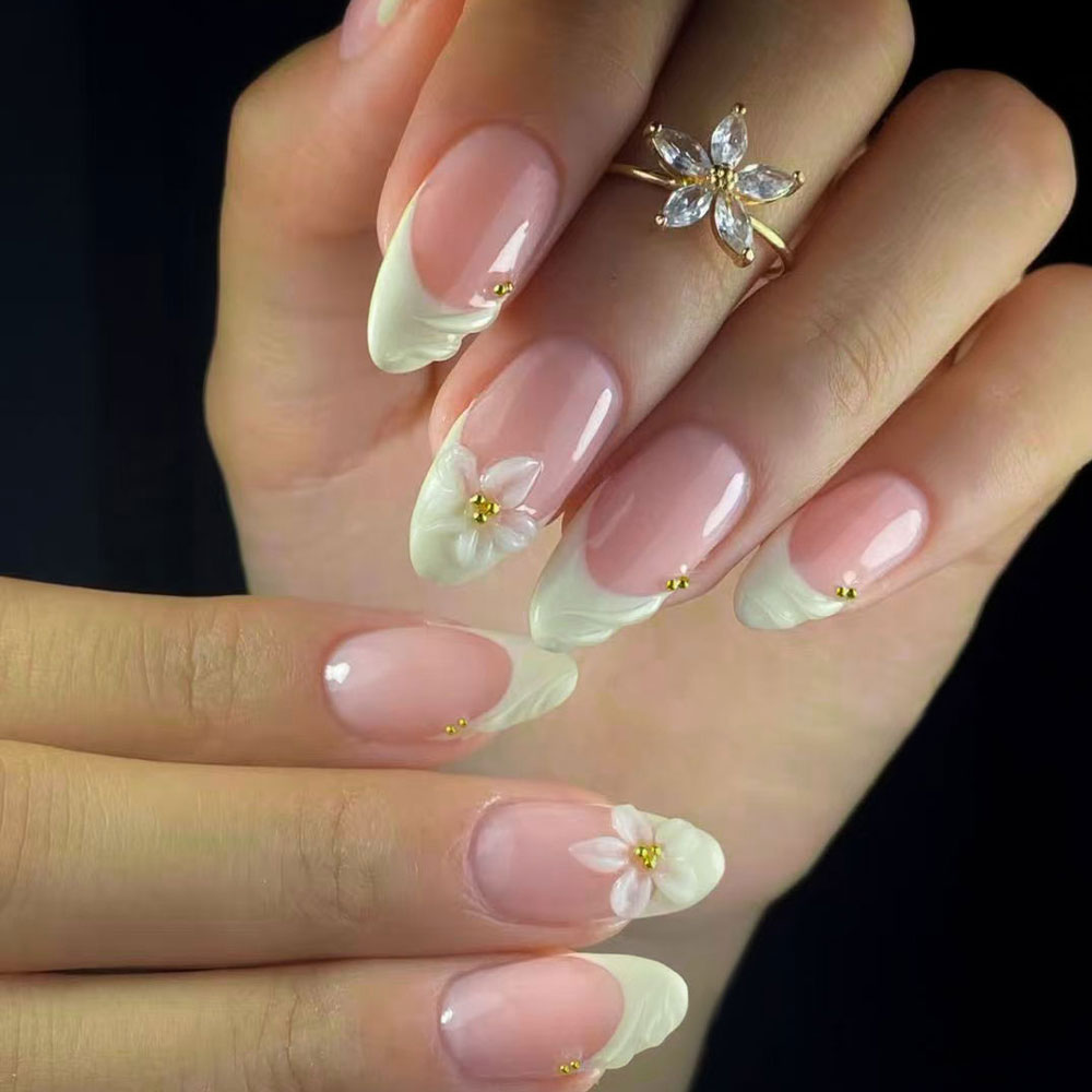 24pcs Almond 3d gel nails Whal - Decorating Tip Set 评论和价格