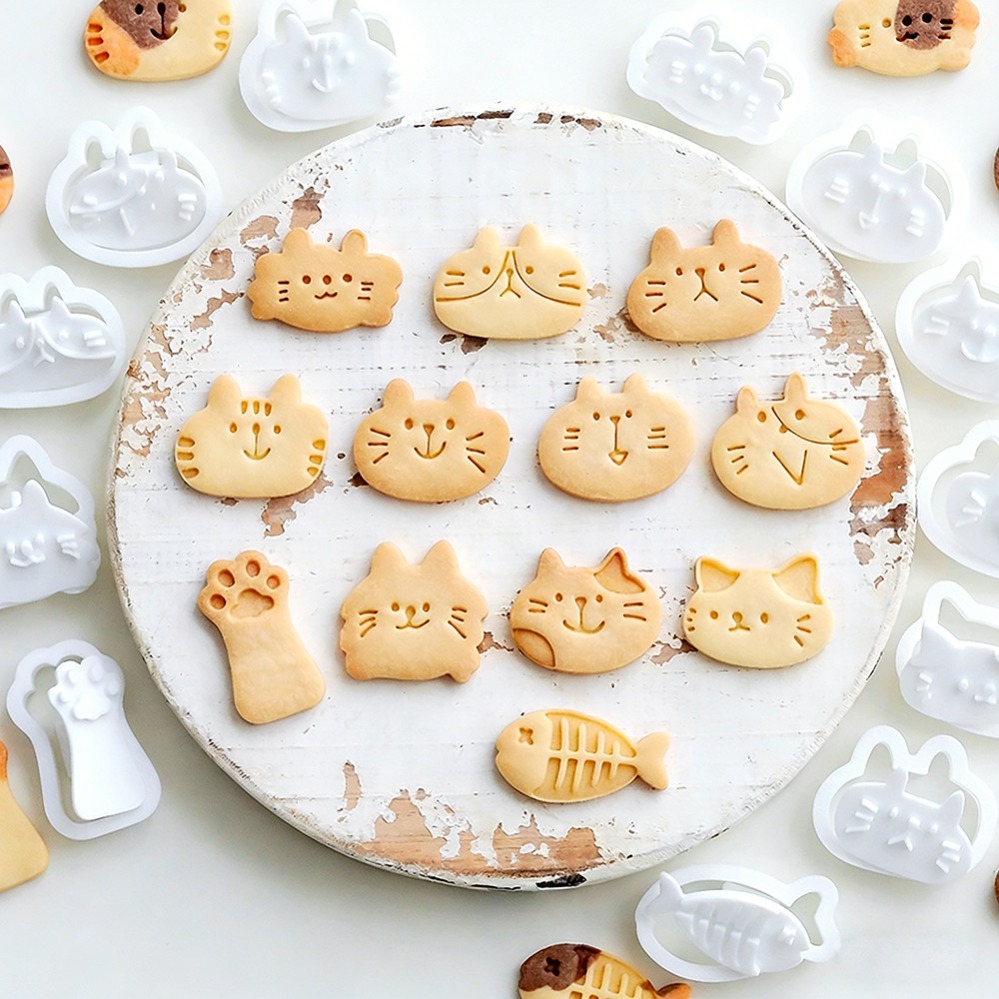 Cute Kitten DIY Stamp Cookie C - Kitchen Baking Storage 评论和价格