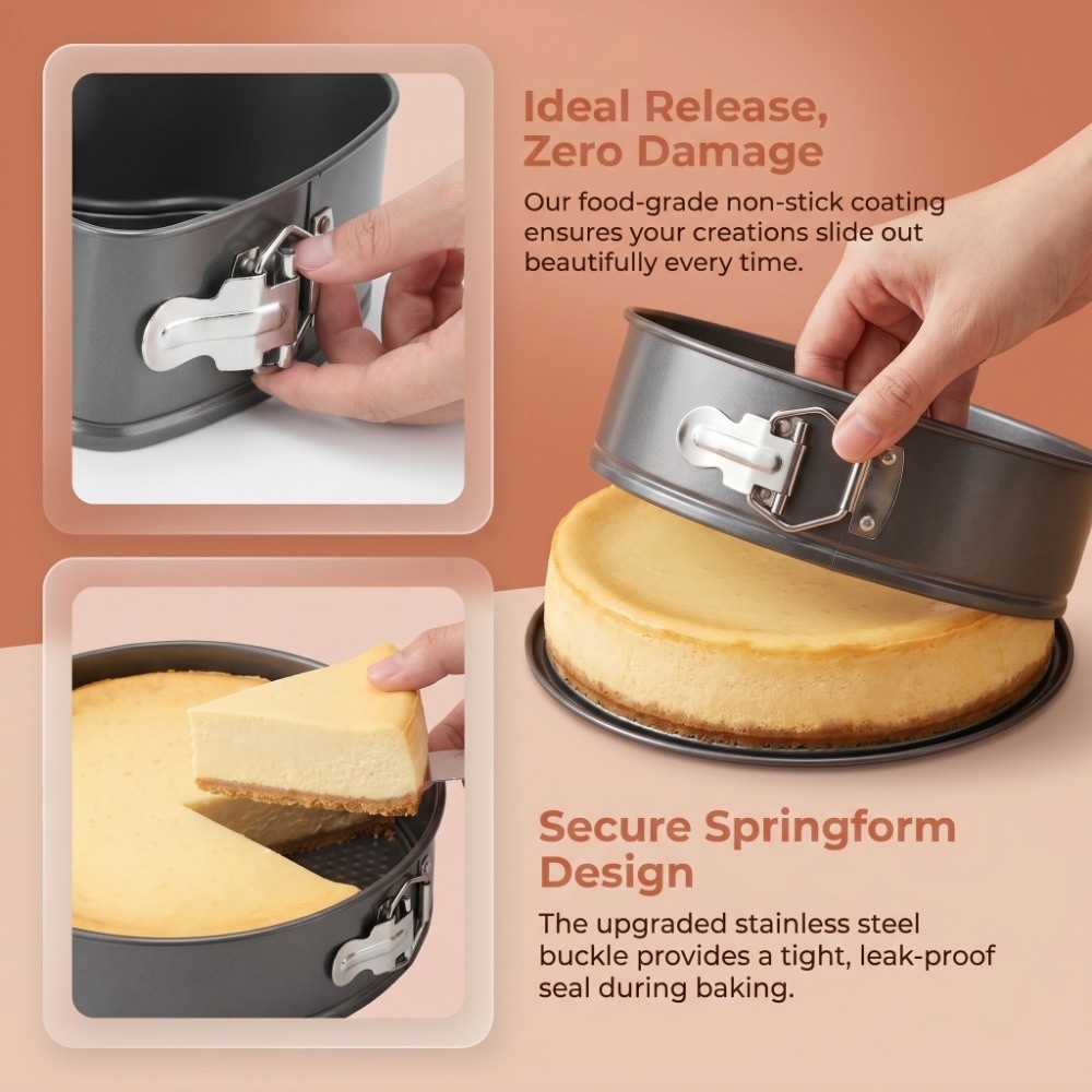 3pcs Carbon Steel Cake Pan Set - Springform Pan Set 评论和价格