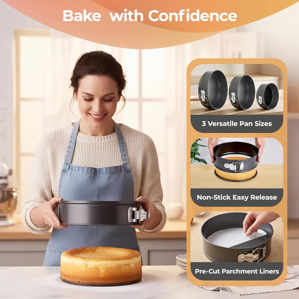 100pcs Cake Pan Set: 3-Piece N - Springform Pan Set 评论和价格