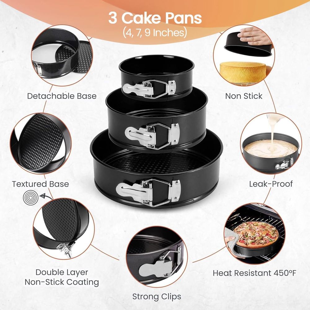 100pcs Cake Pan Set: 3-Piece N - Springform Pan Set 评论和价格