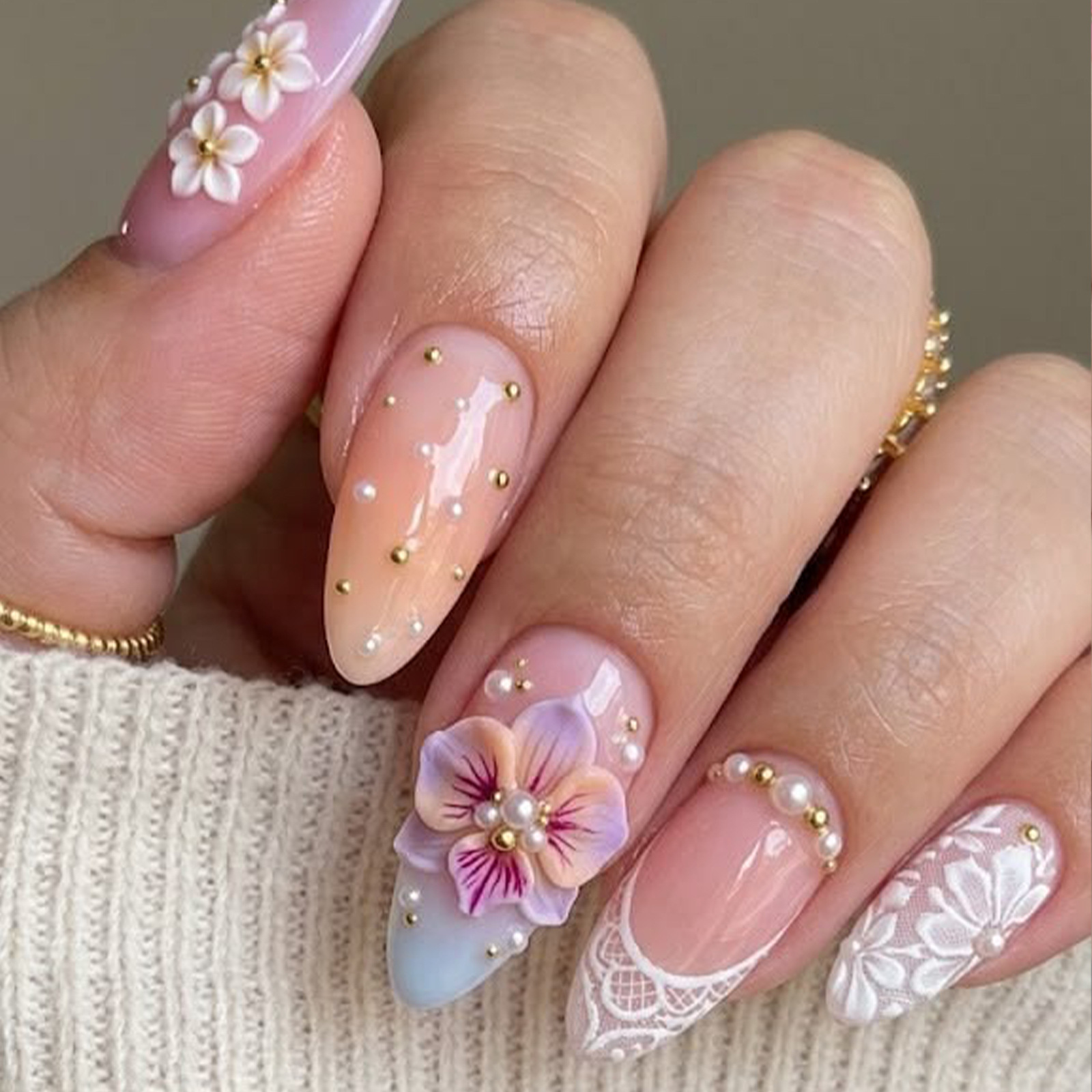24Pcs Press on Nails Pink Grad - Decorating Tip Set 评论和价格