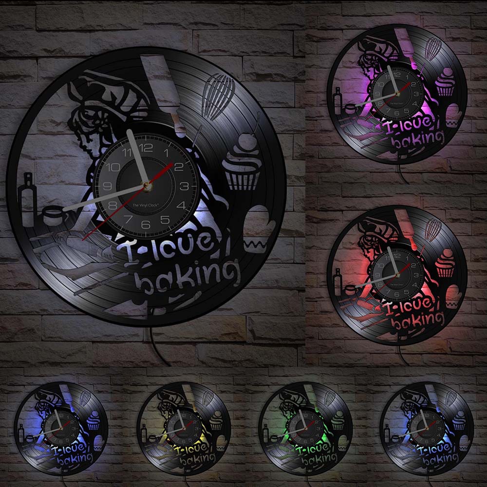 Baking Vinyl Record Wall Clock - Kitchen And Baking Life 评论和价格